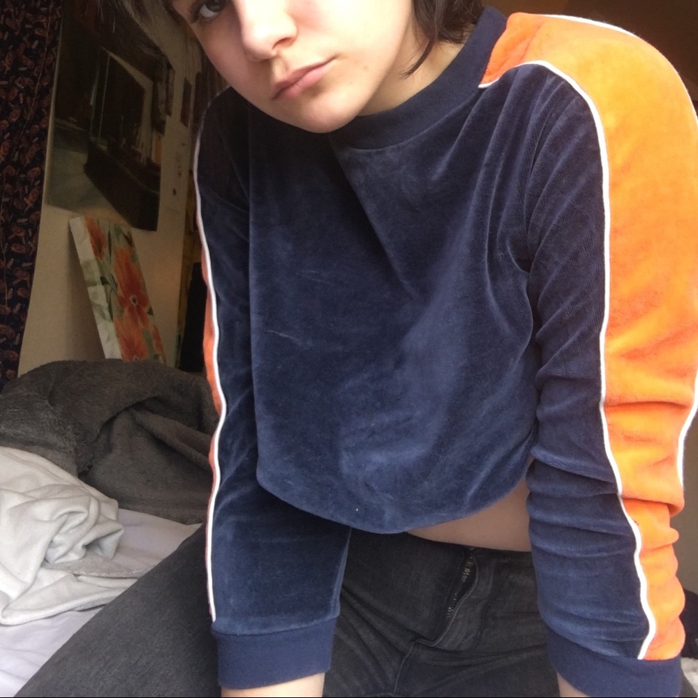 1995 BLUE&ORANGE CROP TOP